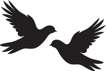 Eternal Harmony Dove Pair Vector Emblem Celestial Lovebirds Vector Icon of a Dove Pair