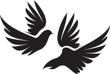 Graceful Partners Dove Pair Design Element Peaceful Wings Dove Pair Vector Logo