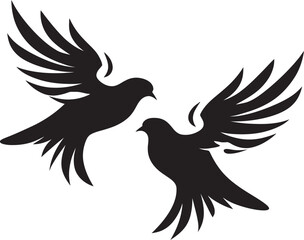 Endless Embrace Dove Pair Emblem Design Serenade in Flight Vector Logo of a Dove Pair