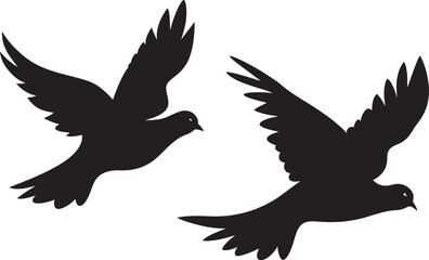 Serenade in Flight Vector Logo of a Dove Pair Winged Unity Dove Pair Design Element