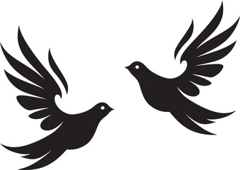 Soulful Soar Vector Logo of a Dove Pair Eternal Serenity Dove Pair Design Element