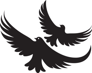 Wings of Unity Vector Logo of a Dove Pair Symbolic Serenity Dove Pair Design Element