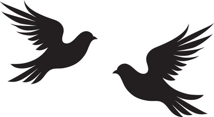 Heavenly Harmony Vector Emblem of a Dove Pair Peaceful Partners Dove Pair Design Element
