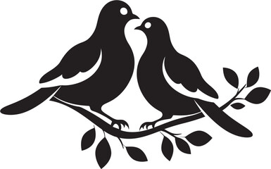 Endless Embrace Vector Logo of a Dove Pair Serenade in Flight Dove Pair Design Element