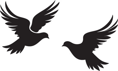 Flight of Love Dove Pair Emblem Design Endless Embrace Vector Logo of a Dove Pair