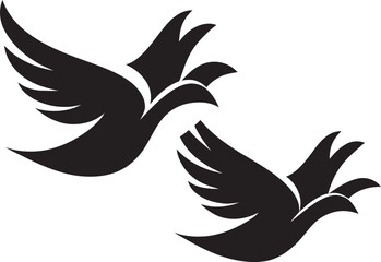 Soulful Soar Dove Pair Design Element Wings of Tranquility Vector Icon of a Dove Pair