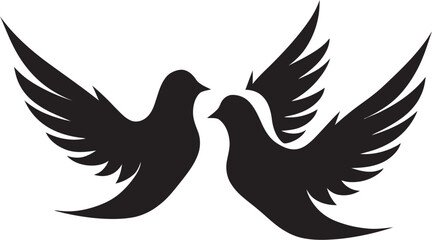 Flight of Love Vector Emblem of a Dove Pair Endless Embrace Dove Pair Design Element
