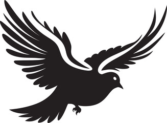 Celestial Connection Dove Pair Emblem Design Flight of Love Vector Emblem of a Dove Pair