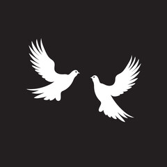 Pair of Peace Vector Emblem of a Dove Pair Wings of Unity Dove Pair Design Element