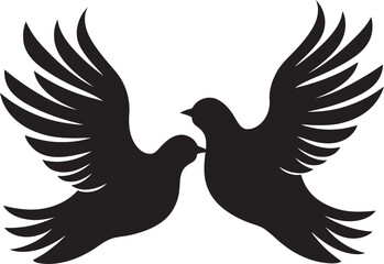 Harmony in Flight Dove Pair Emblem Design Pair of Peace Vector Emblem of a Dove Pair