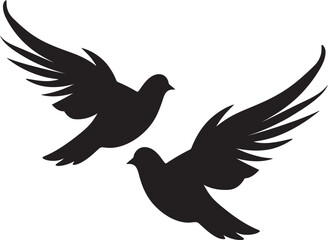 Lovebird Embrace Vector Icon of a Dove Pair Graceful Winged Duo Dove Pair Design Element