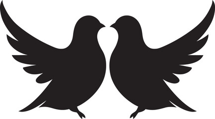 Eternal Harmony Dove Pair Vector Emblem Celestial Lovebirds Vector Icon of a Dove Pair