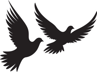 Eternal Elegance Vector Icon of a Dove Pair Pair of Serenity Dove Duo Design Element