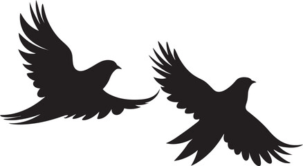 Eternal Elegance Vector Emblem of a Dove Pair Pair of Serenity Dove Duo Vector Logo