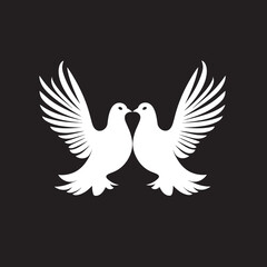 Flight of Compassion Dove Pair Design Element Harmony in Motion Vector Emblem of a Dove Pair