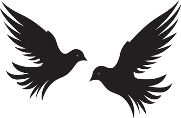 Loves Flight Path Vector Icon of a Dove Pair Infinite Embrace Dove Pair Design Element