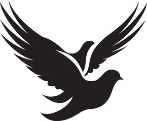 Winged Whispers Vector Icon of a Dove Pair Love in Flight Dove Pair Design Element