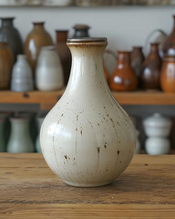 Fototapeta na wymiar handmade Chinese pottery vessel for fermenting soy sauce
