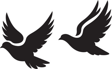 Endless Embrace Dove Pair Vector Logo Winged Whispers Vector Icon of a Dove Pair