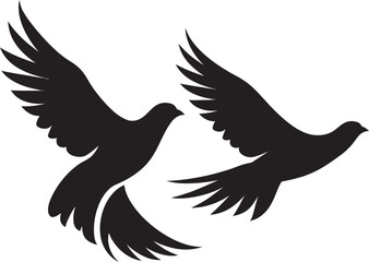 Eternal Elegance Vector Emblem of a Dove Pair Pair of Serenity Dove Duo Vector Logo