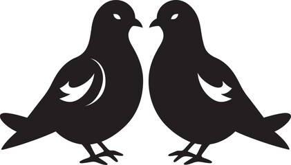 Divine Duet Vector Emblem of a Dove Pair Endless Embrace Dove Pair Vector Logo