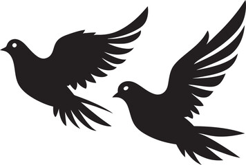 Love in Flight Dove Pair Design Element Eternal Elegance Vector Emblem of a Dove Pair