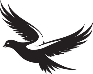 Flight of Compassion Dove Pair Design Element Harmony in Motion Vector Emblem of a Dove Pair
