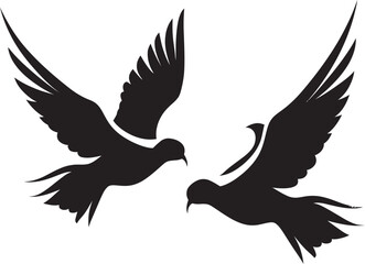 Celestial Connection Dove Pair Vector Logo Fluttering Affection Vector Icon of a Dove Pair