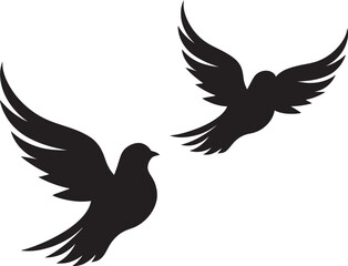 Peaceful Partners Vector Emblem of a Dove Pair Celestial Connection Dove Pair Vector Logo