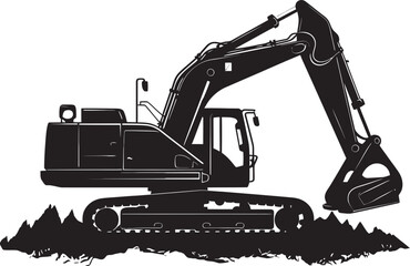 Site Specialist Excavator Vector Logo Heavy Metal Mover Vector Emblem of an Excavator