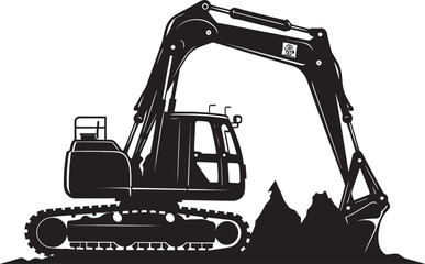 Excavation Expert Excavator Vector Logo Earth Emissary Vector Icon of an Excavator