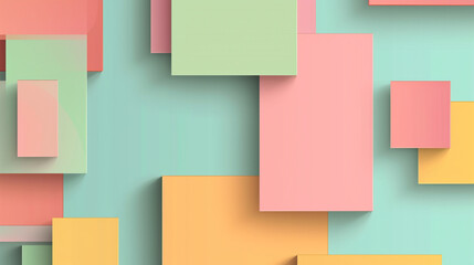 Pastel pink, mint green, light blue, yellow and orange box rectangle background vector presentation design. PowerPoint and Business background.