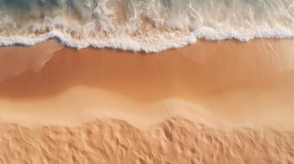 an empty sand beach with waves - obrazy, fototapety, plakaty