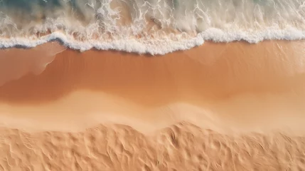 Foto op Plexiglas an empty sand beach with waves © Feng Yu