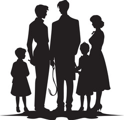 Smiles United Vector Logo of Happy Family Emblem Ties of Togetherness Family Vector Design