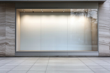 Shop Boutique Store Front with Big Window and Place for Name. Template