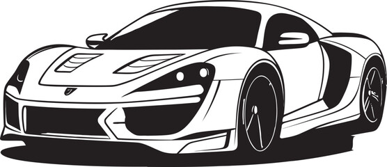 Dynamic Drive Vector Logo Design for Sportscar Line Art Sleek Velocity Emblematic Vector Element for Modern Sportscar