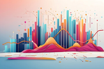 Fototapeta premium The latest data visualization, data science and visual management design concept