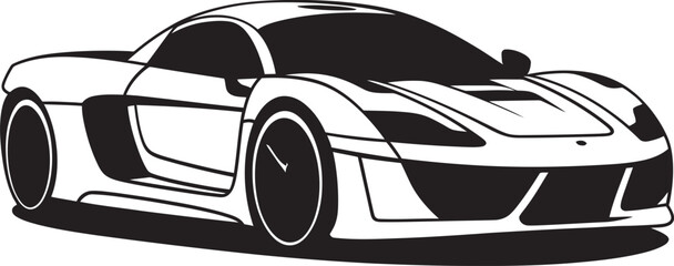 Sporty Serenity Line Art Emblem for Sportscar Design Turbocharged Triumph Modern Sportscar Logo Vector