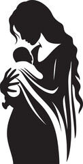 Harmony in Arms Emblematic Element for Mother and Child Tender Embrace Mother and Baby Vector Logo