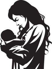 Tender Harmony Vector Icon of Motherhood Radiant Connection Emblematic Element for Mother and Child