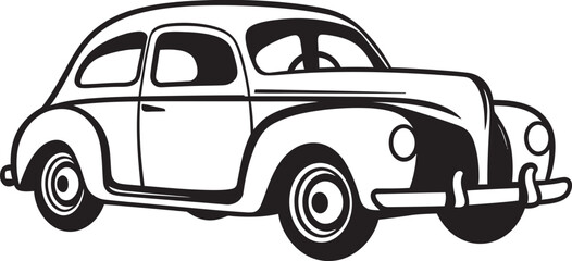 Classic Canvas Vintage Car Doodle Emblematic Design Antique Auto Adornments Doodle Line Art Vector Logo