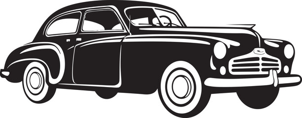 Ink and Ignition Iconic Element for Vintage Car Doodle Rolling Reminiscence Vector Logo of Doodle Line Art