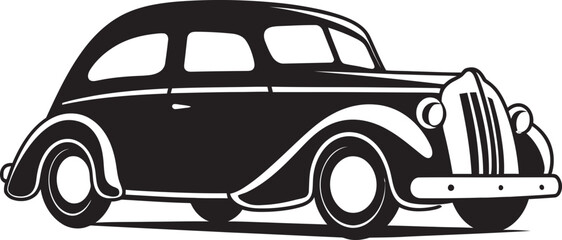 Rolling Reminiscence Vintage Car Doodle Emblem Hand Drawn Horsepower Vector Icon for Classic Car Doodle