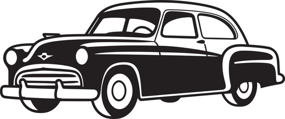 Gentlemans Journey Vintage Car Doodle Emblematic Design Whimsical Wheels Iconic Vector Design for Doodle Line Art