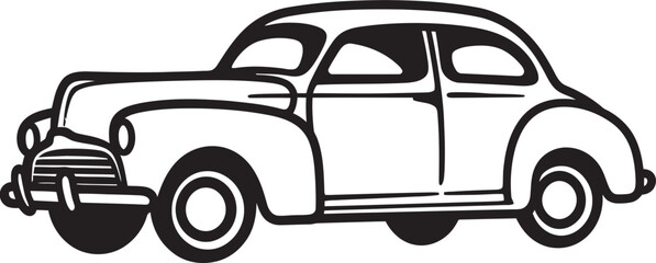 Obraz premium Sketchbook Serenade Vintage Car Doodle Icon Classic Canvas Emblematic Element of Vintage Car Doodle