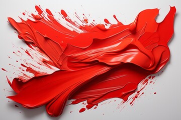 Textured red color paint brush strokes on the wall - Powered by Adobe