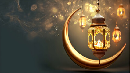 Ramadan Kareem background lantern with Arabic Islamic Ornament for Ramadan banner design