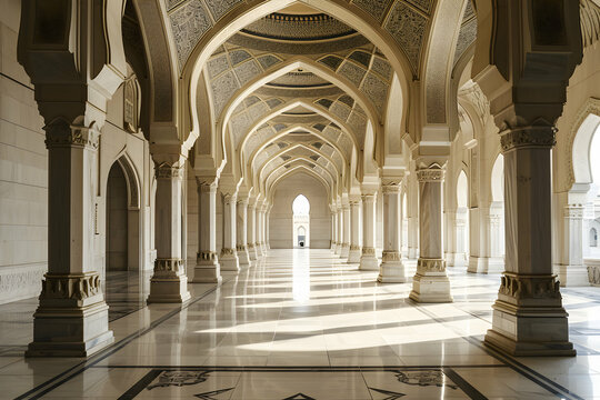 Mosque background with empty space for design Ramadan Kareem greeting card