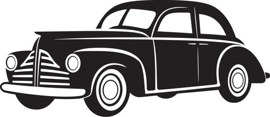 Artistic Autocraft Iconic Vector Element of Antique Car Retro Rhapsody Vintage Car Doodle Emblem Design